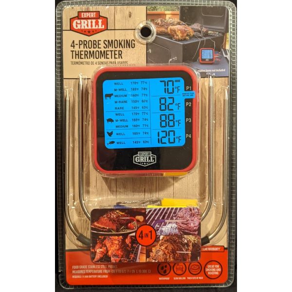 Expert Grill Four Probe Waterproof BBQ Grilling Thermometer | XG10-107-002-01