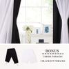 PONY DANCE Black Curtains for Bedroom - Decorative Window Curtains Double Layered Blackout Drapery White Crushed Sheers Panels Set for Living Room, 52 W x 84 L, Set of 2