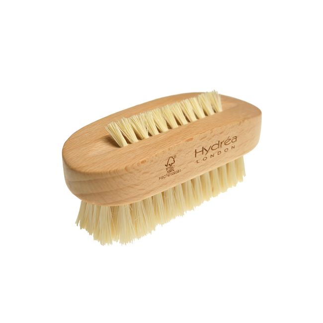 Hydréa London Premium & Stylish Dual sided Nail Brush with Natural Bristles (Medium Strength) FSC Certified Beechwood