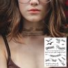 Inateannal 6 Sheets Black Tiny Temporary Tattoos for Women Personalized Neck Tattoo Stickers Sexy Body Transfers Fake Tattoo for Festival Beach Party