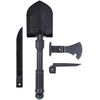 Black 5-In-1 Multi Purpose Camping Tool Emergency - Shovel Saw Axe Pick Compass