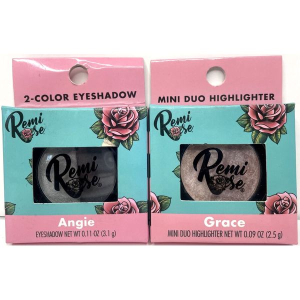 2 REMI ROSE Duo Eyeshadow Palettes Shimmer & Matte ANGIE & GRACE NEW!