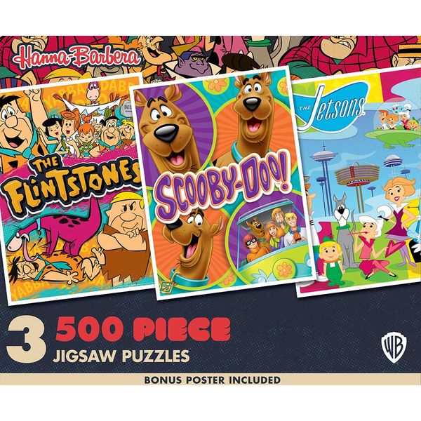 3-Pack 500pc Puzzles - Hanna-Barbera