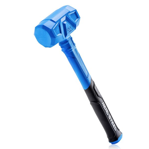 REAL STEEL Dead Blow Hammer with Carbon Steel Core Handle, 28 Oz Non-Marring and Sparking Resistant Rubber Mallet (0317)