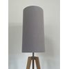 Light Grey Velvet Extra Tall Cylindrical Cylinder Drum Lampshade