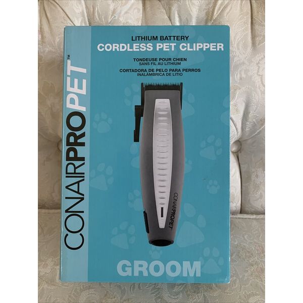 Conair PRO Pet Lithium Battery Cordless Pet Clipper, Gray