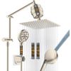 Filter Rain Shower Head, 10” High Pressure Rainfall Shower Head with Handheld Sp