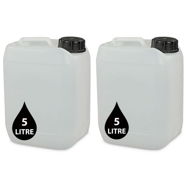 PowerChem 2 x 5L JERRY CAN - UN Approved Stackable Bottle Container + 51mm Tamper Evident Cap | Perfect for Storage of Water Liquid NATURAL