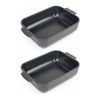 Peugeot Appolia Ceramic 10 Inch Rectangular Baking Dish Slate 2 Pack