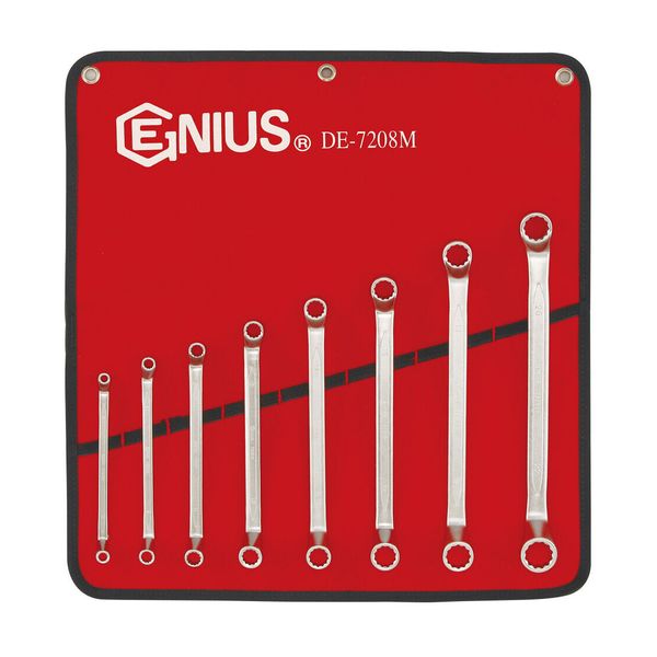 Genius Tools 8 Piece Metric Double Ended Offset Ring Wrench Set (Matte Finish...