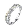 Girl in Diamonds,Silver crossover Opal and CZ ring (O)