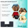 Philco Stereo Shelf System Tray Loading CD Player with Digital FM Radio, BT, 50W