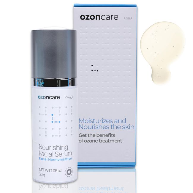 OZONCARE Nourishing Facial Serum - Ozone Infused Hydrating Face Serum, Moisturizes & Nourishes the Skin, Stimulates Collagen Production, Perfect for Sensitive Skin - VEGAN, Paraben Free - 1.05Oz/30g