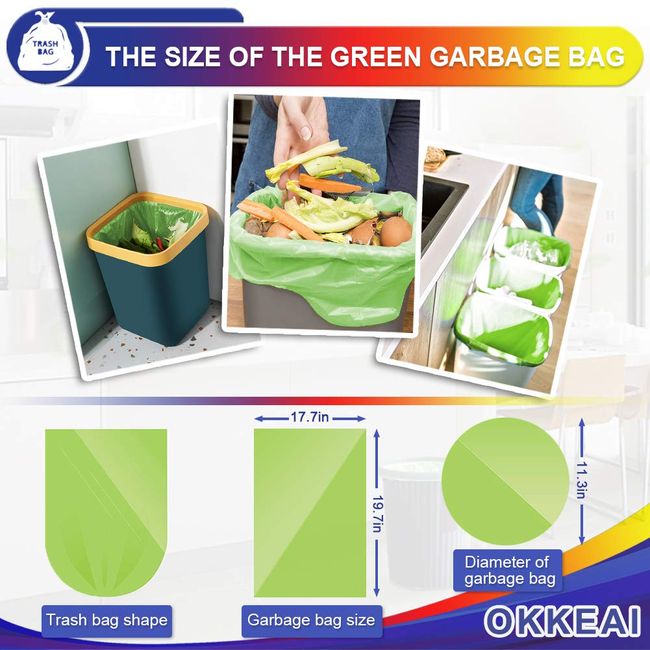 Small Trash Bags ,OKKEAI 3 Gallon Biodegradable Garbage Bags Rainbow Bathroom  Trash Can Liners for Bathroom Kitchen Bedroom Living Room Office,10 11 12  Liter(120 counts 5 Colors)… price in UAE,  UAE