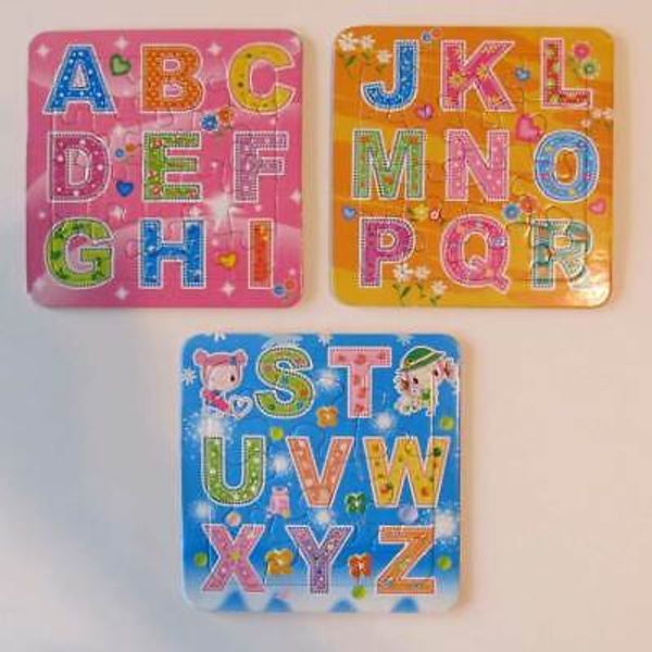 Alphabet Puzzle set A-Z on three Puzzles Toddler Preschool