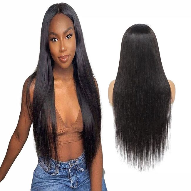 YesJYas Lace Front Wig 150% Density 13x4 Lace Frontal Wig Human Hair Brazilian Hair Wig Straight Wig Glueless Lace Wig Human Hair With Baby Hair Grade 9A 16 Inch