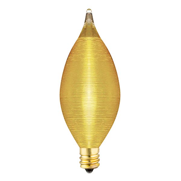 Spun Thread Light Bulb 120V 25W C11 Candelabra E12 Base Amber