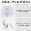Electric Mini Garlic Press Chopper Meat Food Processor Mincer Portable USB 250ML