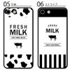 smartphone case round glass milk milk cow pattern 02: deka logo iphone7 iphone8 iphoneSE (2nd generation) iphoneSE (3rd generation)