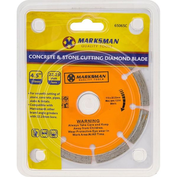 Diamond Cutting Discs 4.5" Angle Grinder Blade, Tile Stone & Concrete 115mm