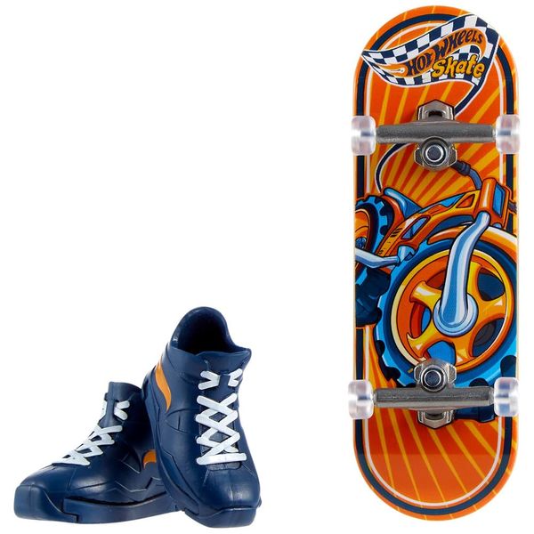 Hot Wheels Skate Tricked Out Trike Fingerboard & Shoes - 1 Fingerboard & 1 Pair Removable Skateboard Shoes, HVJ87 Freestyle SK8 1/9