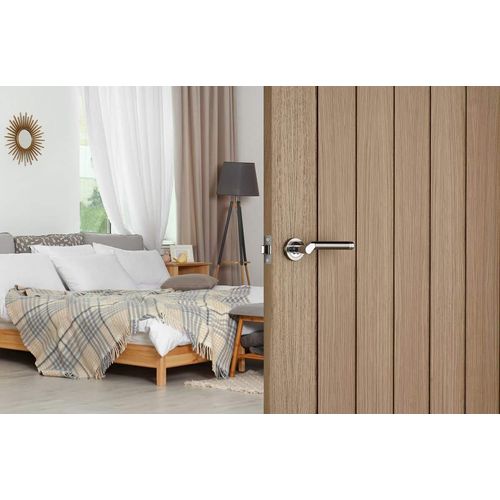 Designer Levers - Marcella Lever on Rose Door Handle - Contemporary Design- Polished Chrome - 1 Pair - Fixings Included - Interior Use