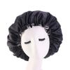 Cospack Satin Sleep Cap - Extra Large Double Layer Reversible Adjustable Satin Sleep Cap for Sleeping Hair - Black+Silver