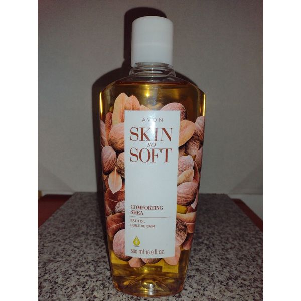 Avon SKIN SO-SOFT comforting shea BATH OIL. NEW. 16.9 oz.