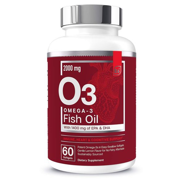 Essential Elements Omega-3 Fish Oil Supplement with EPA & DHA | Fatty Acids for Immune, Heart & Cognitive Support | Omega-3 Fish Oil 60 Softgels