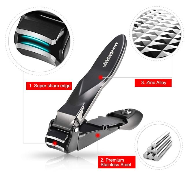 Nail Clippers with Catcher Sharp Durable Bionic Design for Male