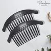 Parcelona French Arch Extra Large Black 13 Teeth Interlocking Side Hair Combs Pair