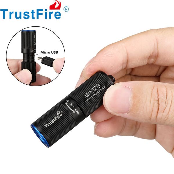 Updated MINI2S 220 Lumens Ultra Mini Keychain EDC Flashlight Rechargeable Torch