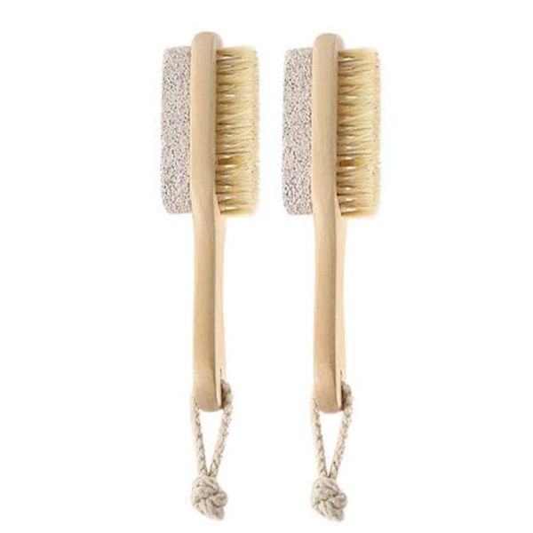 Healifty 2pcs Pumice Stone Brush Double Sided Pedicure Tools Hard Skin Remover for Hands Foot File Exfoliation