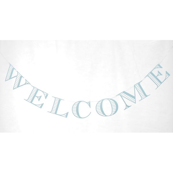 WELCOME Stripe Letter Banner (Pearl Pink)