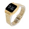 LED Watch, Stainless Steel Strap Digital Sports Watch Rectangular Case Adjustable Size for Daily Use