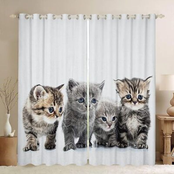 Little Cat Window Drapes Lovely Pet Cats Window Treatments Cat Lover's Animal...