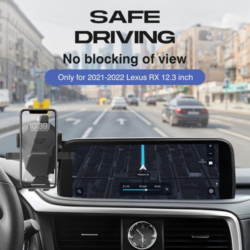 Sunsdrew Car Phone Holder for Lexus RX 2021-2022 Accessories,Adjustable GPS RX Phone Mount for 12.3-inch Screen,Hands-Free Ultra Stable Phone Stand for All Phones