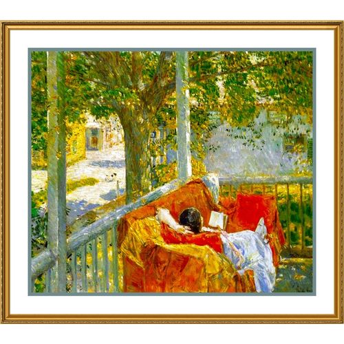 Orenco Originals A Summer Nap on Porch in Hamptons American Impressionist Painter Childe Hassam Counted Cross Stitch Pattern
