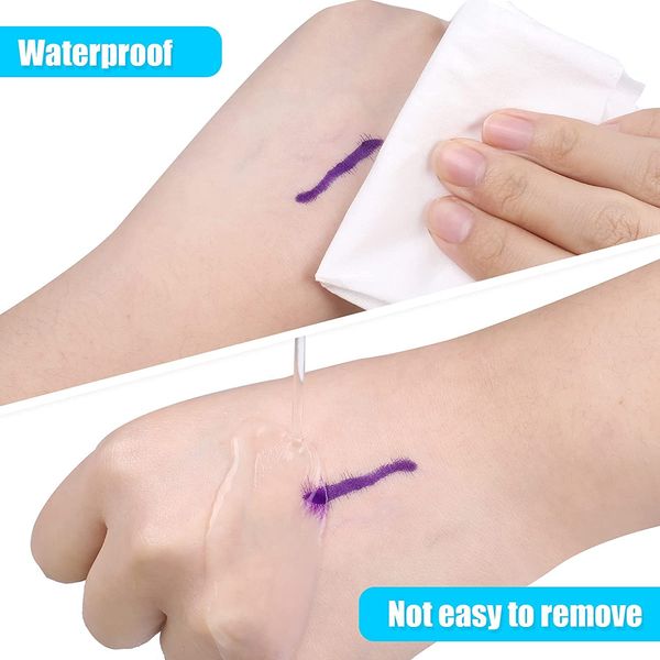 Tattoo Pen Permanent & Microblading Ruler, Skin Marker Pen for Eyebrows (Single Nib)