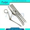 5 Pack ENT Ear Wax Removal Set - Alligator Forceps, Ear Loops, Bayonet Forceps