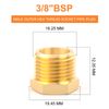 GASHER Brass 3/8" BSP Male Outer Hex Thread Socket Pipe Plug Fitting (15pcs