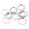 sourcing map 5 Set Guitar Nuts and Washers M9 Guitar Input Output Jack Socket Nuts Silver for Guitar Bass