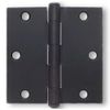 (5 Pack) Flat Black 3-1/2 inch Square Corner Hinge - (HN0008C)
