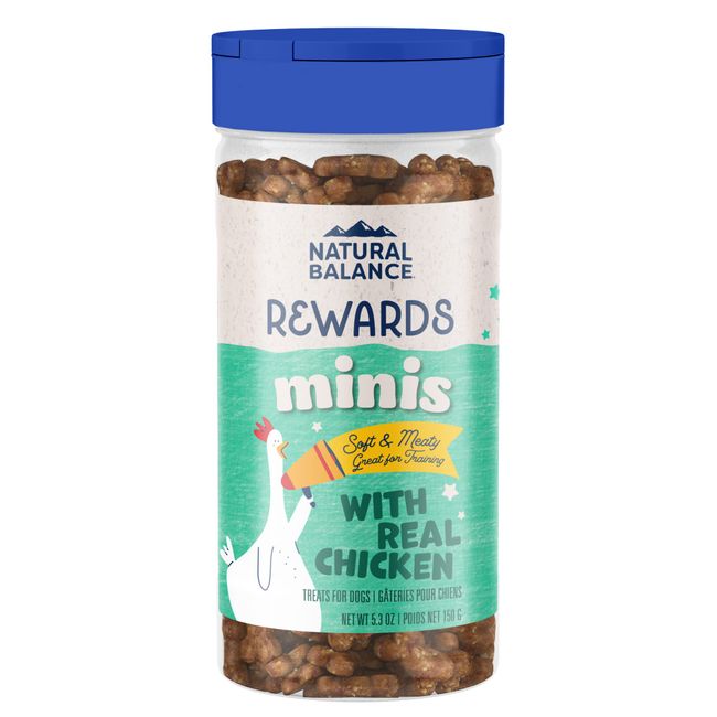 Natural Balance Limited Ingredient Mini-Rewards Chicken Grain-Free, Training Treats for Dogs | 5.3-oz. Canister