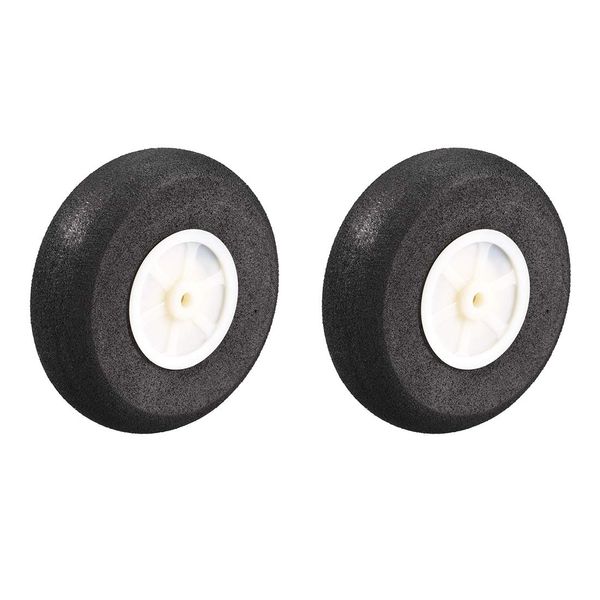 sourcing map RC Airplane Wheels - 2PCS RC Airplane Aircraft Sponge Wheels 2.75 Inch x 0.14 Inch