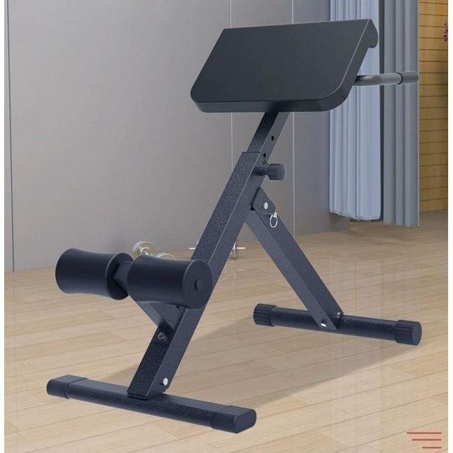 Back Extension Roman Chair Belly Fat Exercise Equipment Foldable Squat Machine Home Abdominal Strengthening Abdominal Exercise Equipment, Foldable-Black