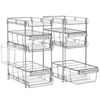 Clear Acrylic Bathroom Organizer Stackable with Dividers for Under-Sink Storage