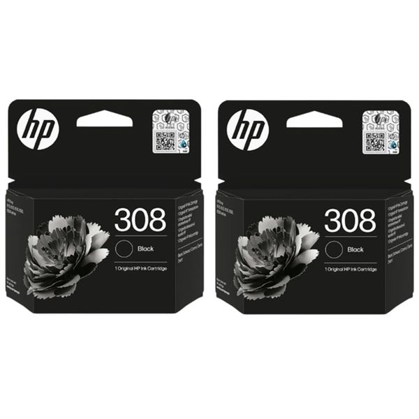 HP 308 2-Pack Black Original Ink Cartridges (7FP21UE)