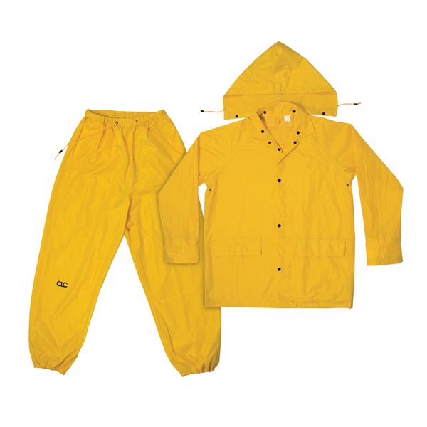 CLC Rain Wear R1022X Yellow Polyester 3-Piece Rain Suit - 2XLarge