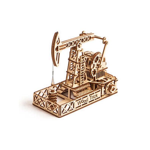 Wood Trick Oil Tower Mechanical Wooden 3D Puzzle Assembly Model Kit DIY Sealed